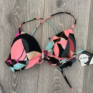 Hula Honey Printed Bikini Top Sz XS NWT